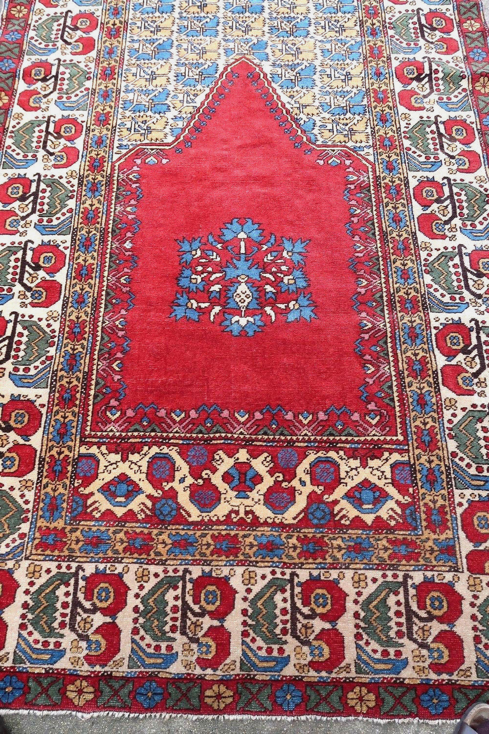 Handmade antique collectible Turkish Transylvania rug 1880s