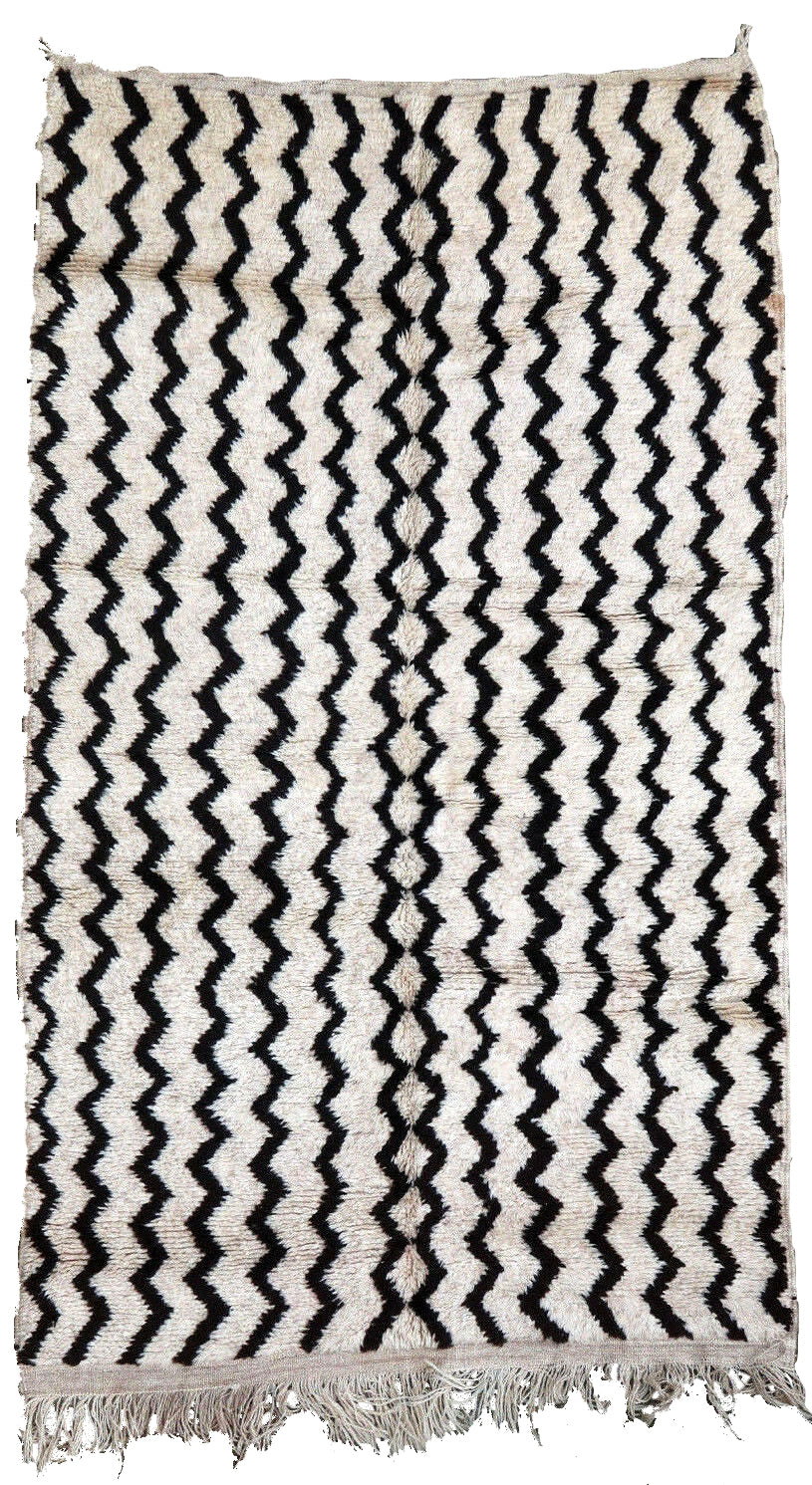 Handmade vintage Moroccan Berber rug 1950s