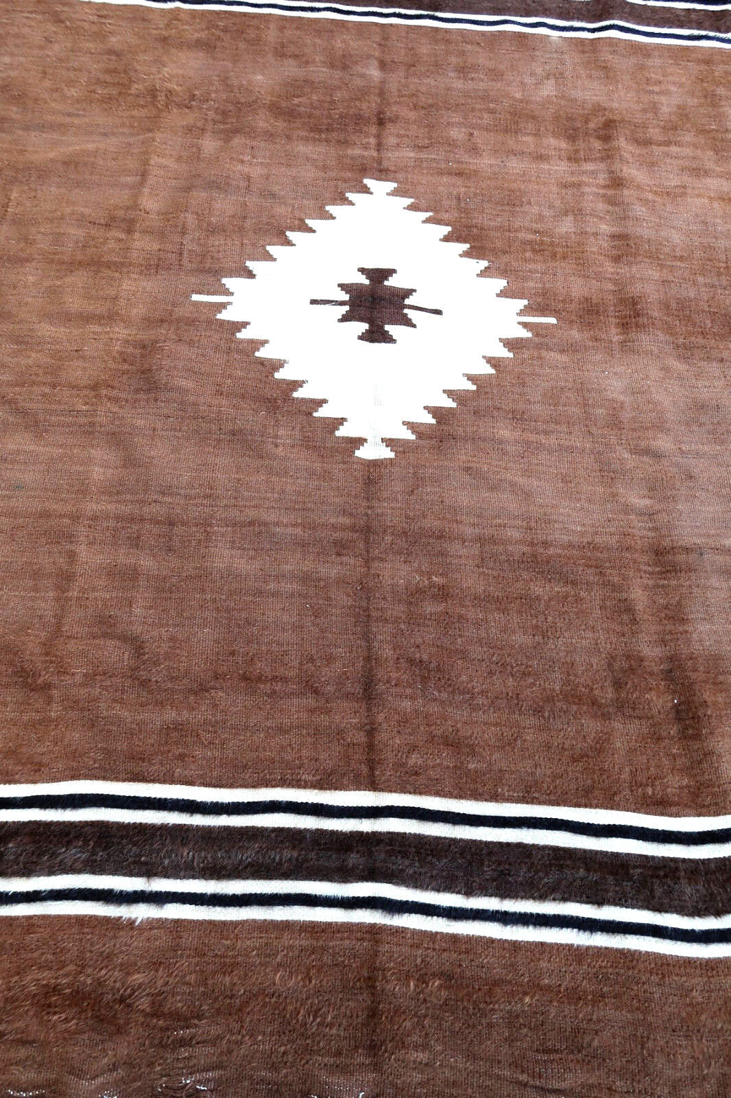 Handmade vintage Persian Angora rug 1950s