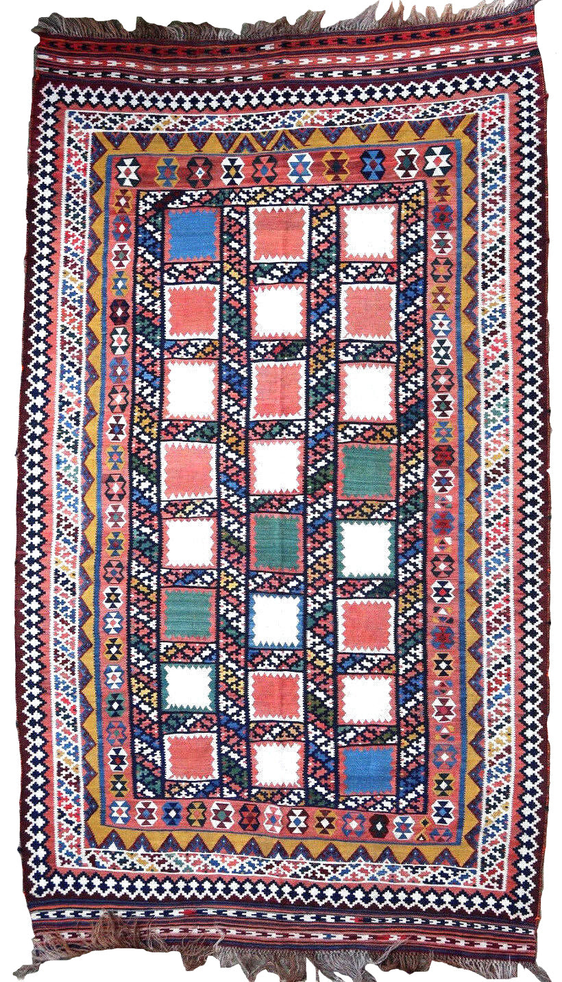 Handmade antique Persian Gashkai kilim 1920s