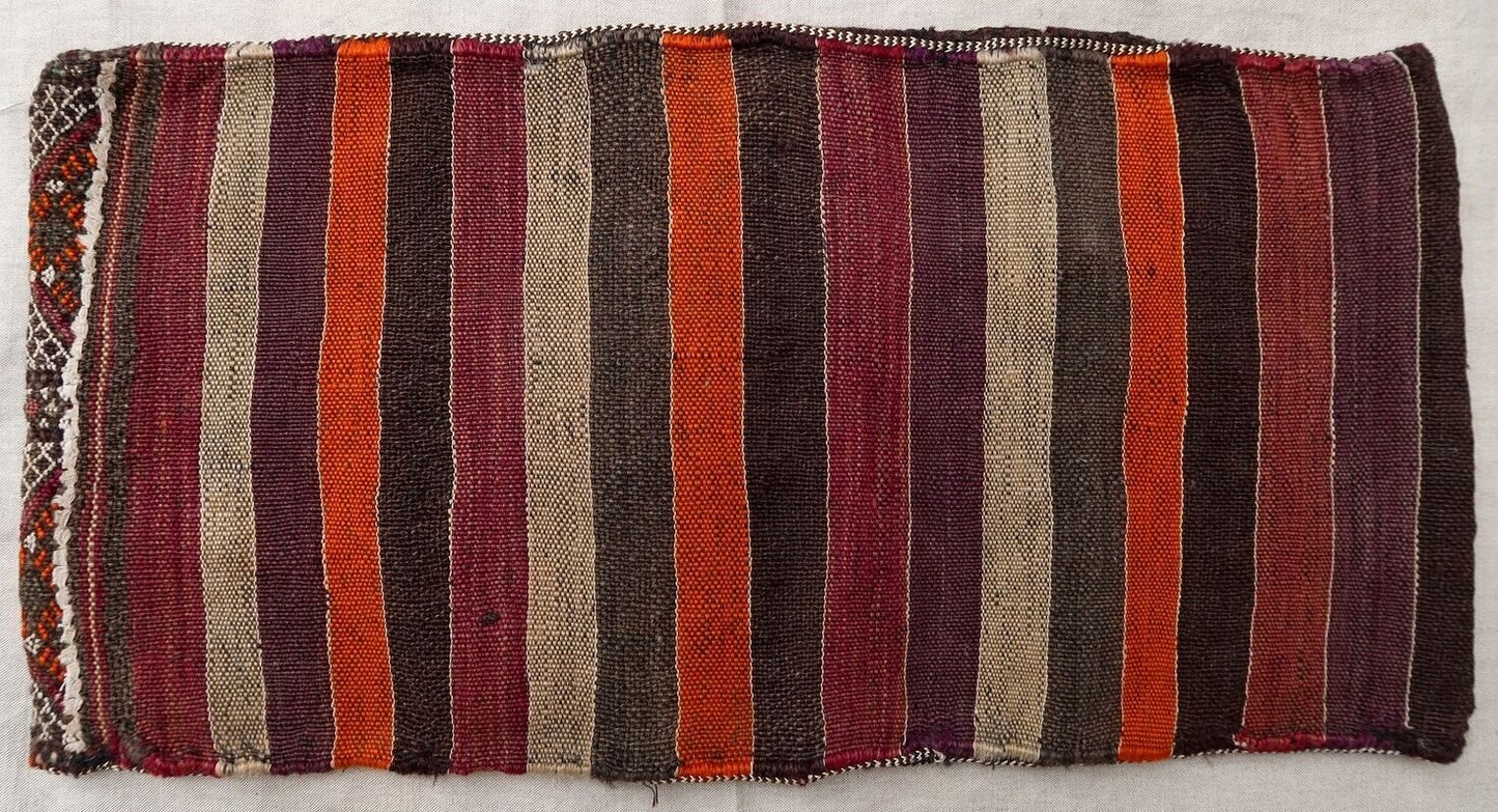 Handmade vintage Moroccan Berber kilim cushion 1' x 2.1' (30cm x 65cm) 1950s - 1P40