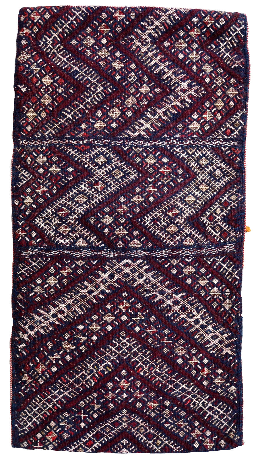 Handmade vintage Moroccan Berber kilim cushion 1.4' x 2.7' (43cm x 83cm) 1950s - 1P42