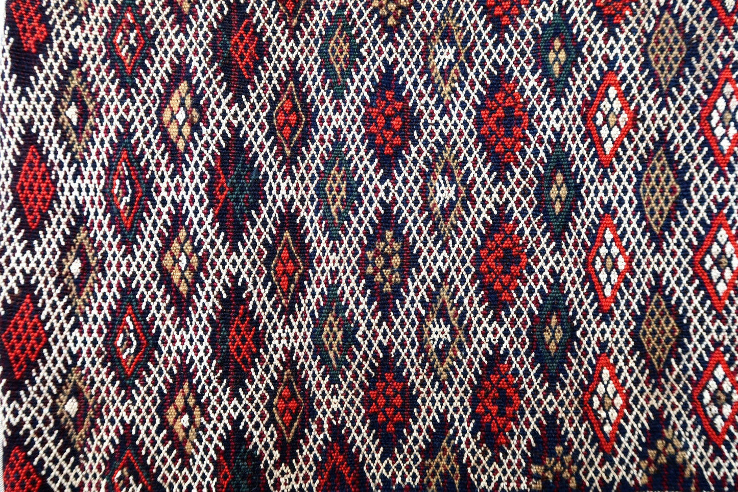 Handmade vintage Moroccan Berber kilim cushion 1.2' x 2.8' (38cm x 87cm) 1950s - 1P44