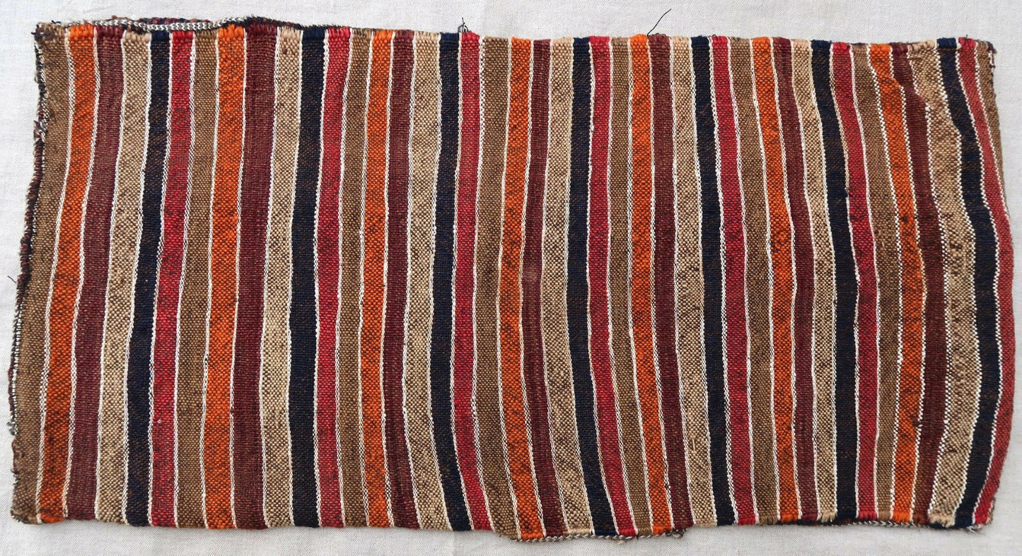 Handmade vintage Moroccan Berber kilim cushion 1.1' x 2.3' (35cm x 70cm) 1950s - 1P47
