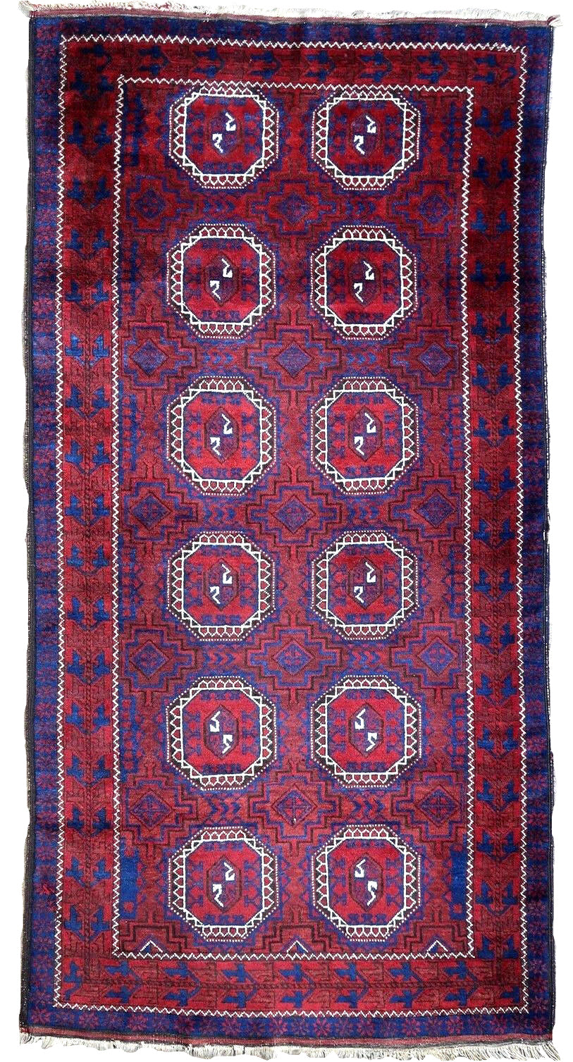 Handmade antique Afghan Baluch rug 1900s