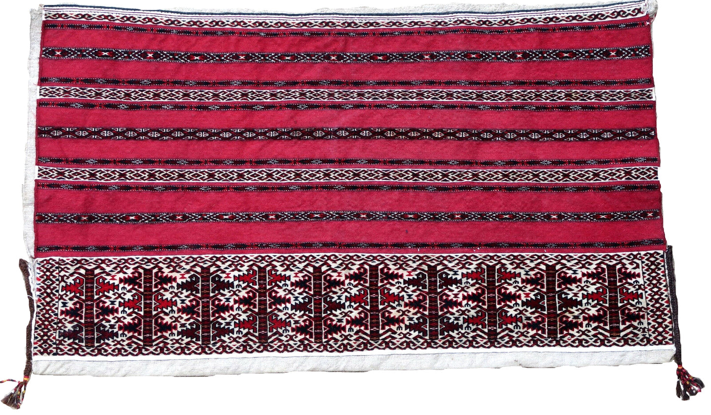Handmade antique Turkmen Yomud torba bag 1930s