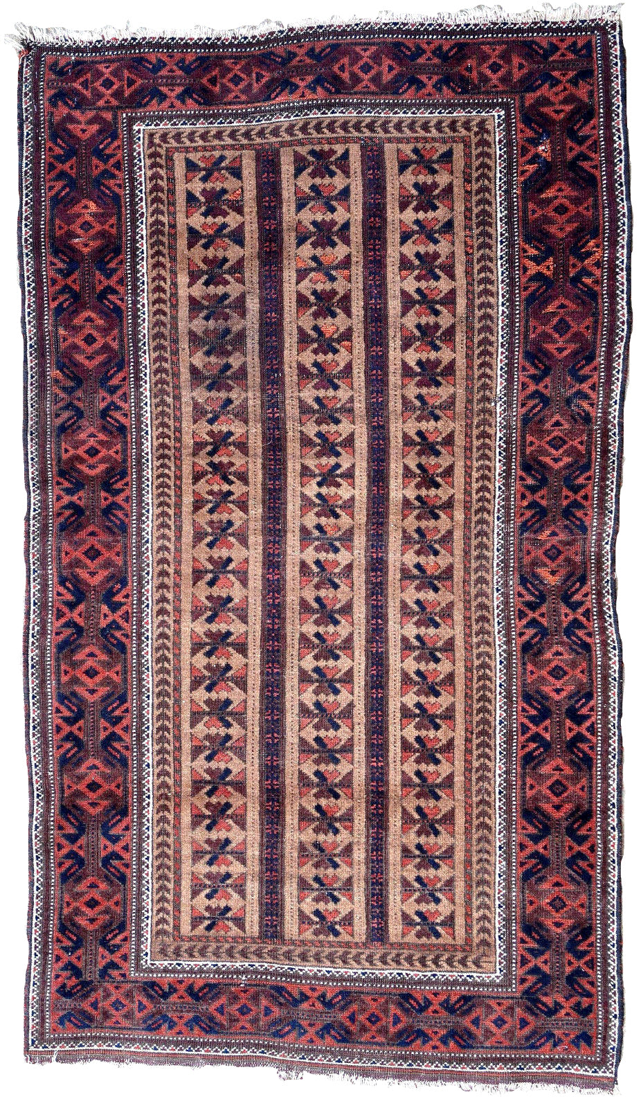 Handmade antique Afghan Baluch rug 1880s