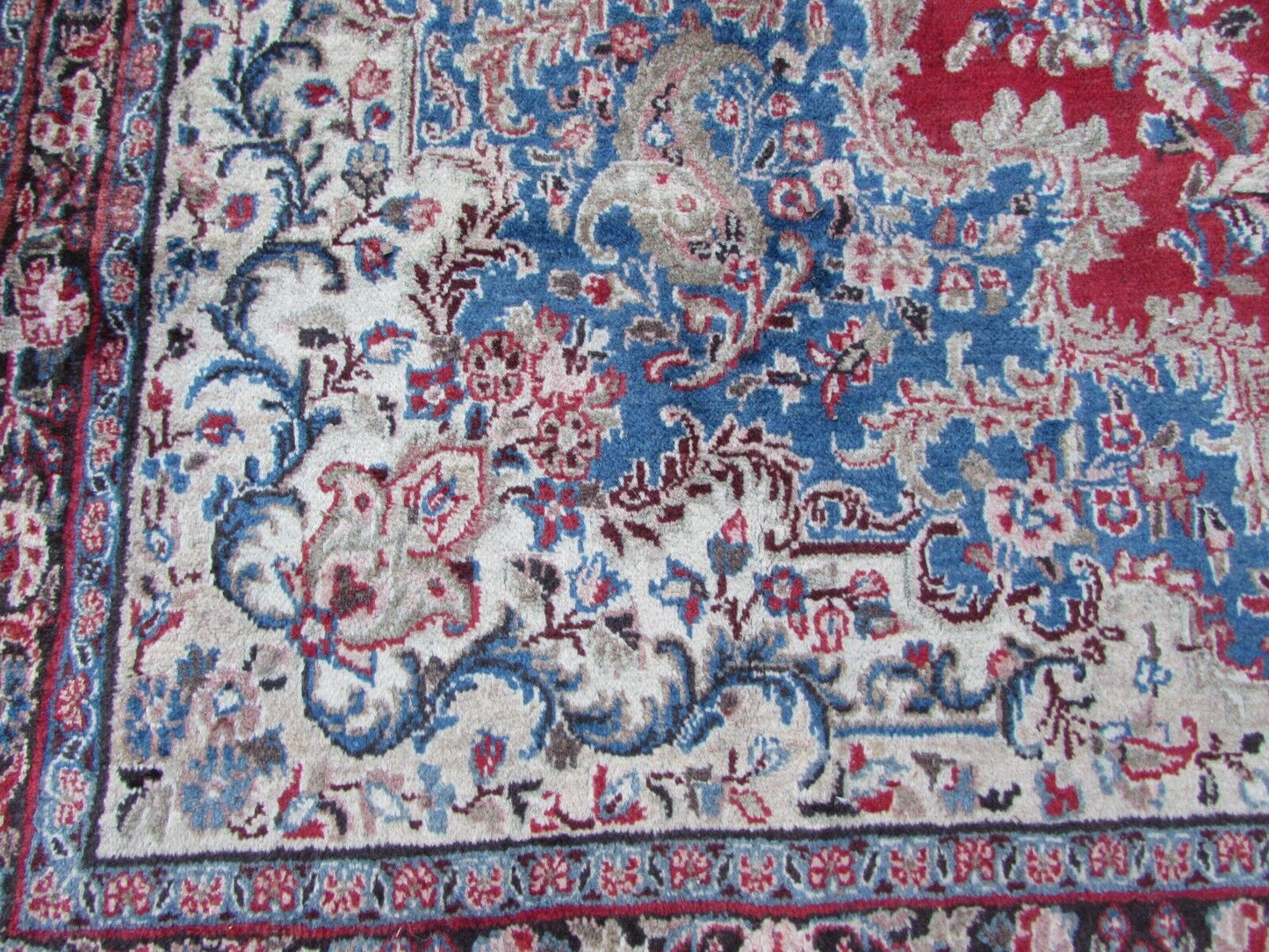 Handmade vintage Persian Kerman rug 7.3' x 14' (223cm x 428cm) 1970s - 1Q14