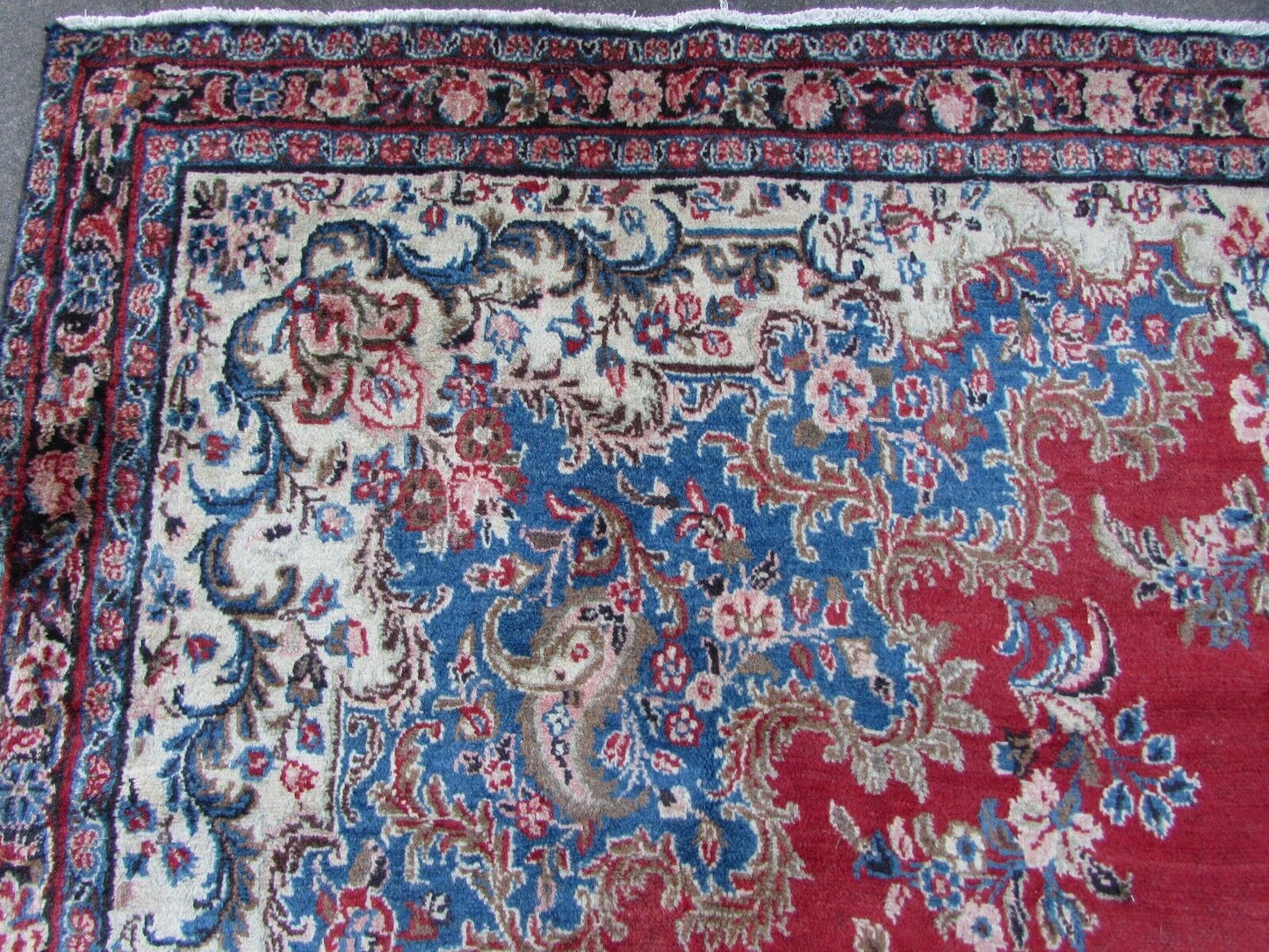 Handmade vintage Persian Kerman rug 1970s