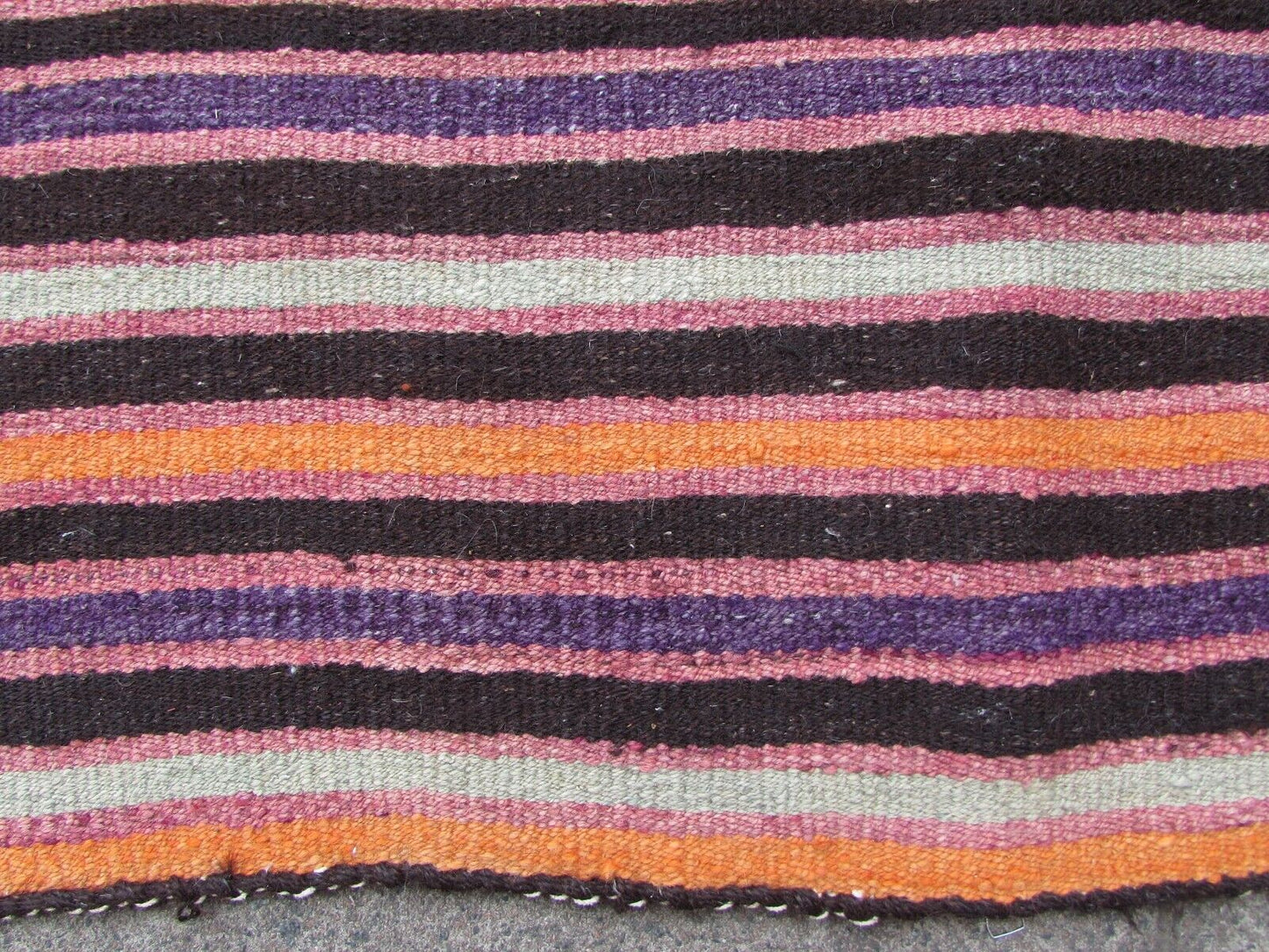 Handmade vintage Ardabil kilim from Middle East in stripes. The flatweave is from the end of 20th century in original good condition.