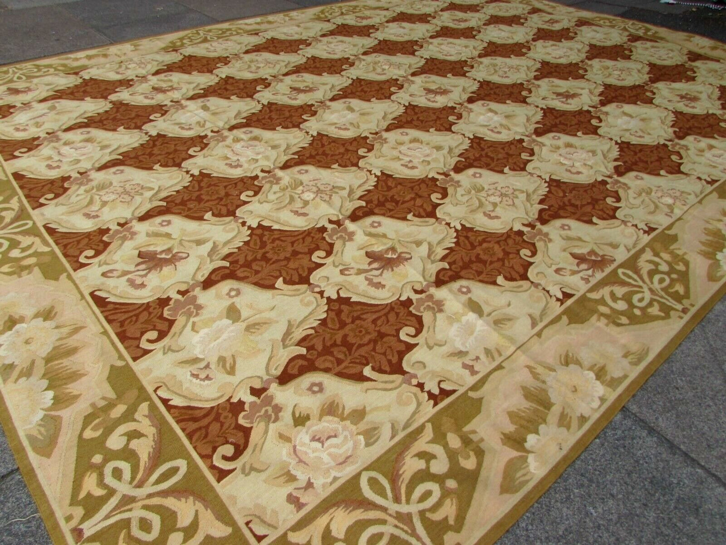 Handmade vintage French Aubusson rug 1970s