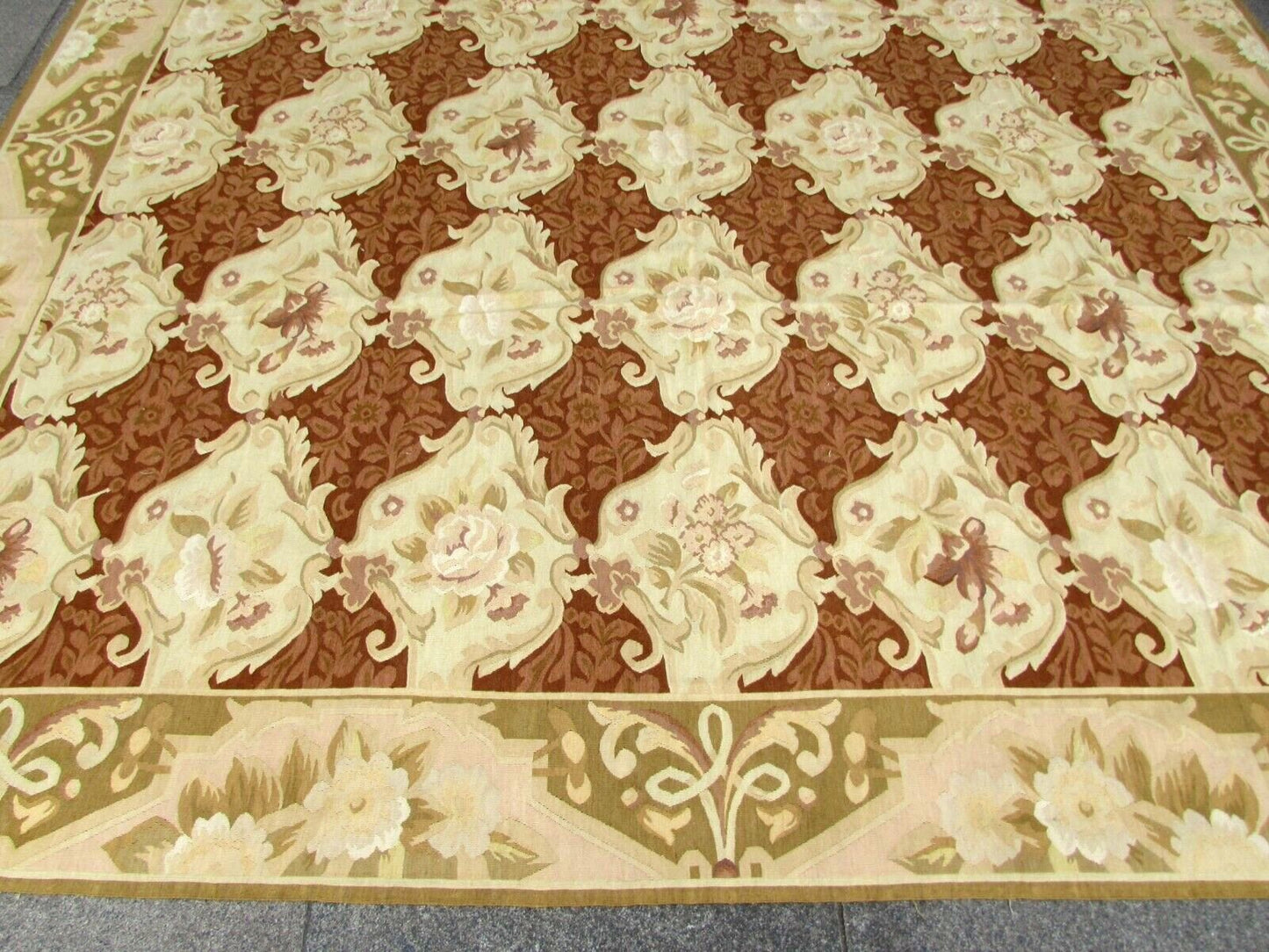 Handmade vintage French Aubusson rug 1970s