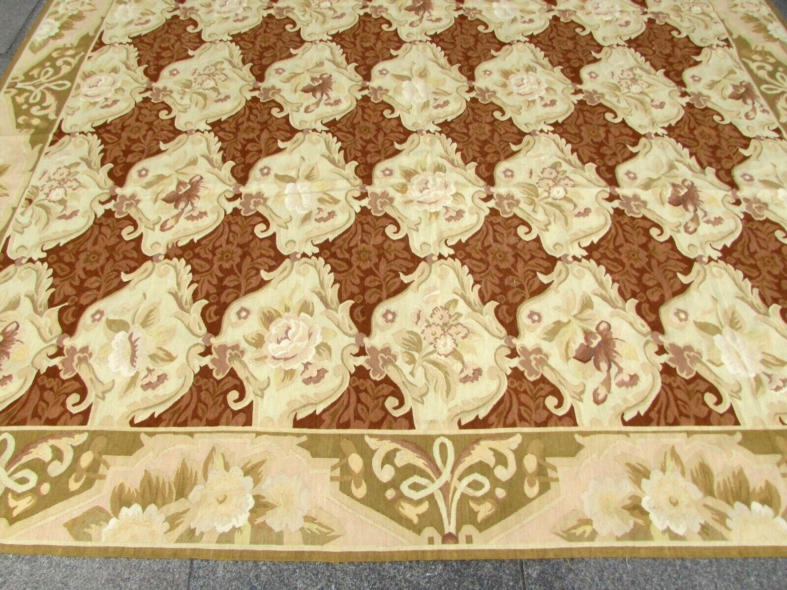 Handmade vintage French Aubusson rug 1970s