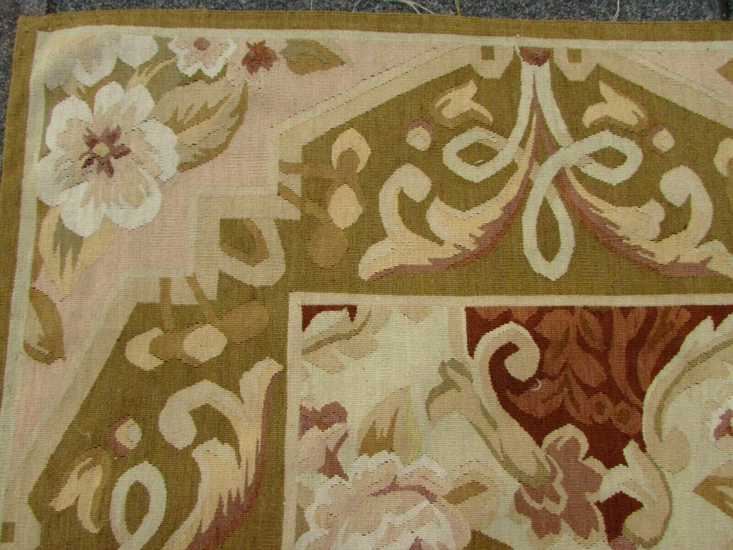Handmade vintage French Aubusson rug 1970s
