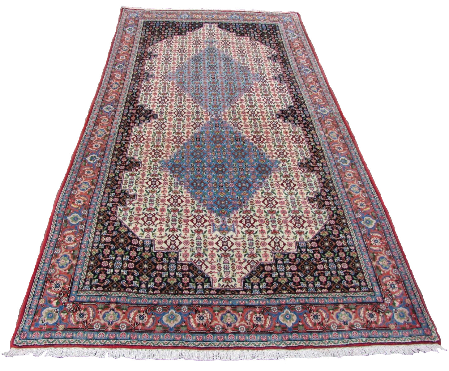 Handmade vintage Persian Shiraz rug 1970s