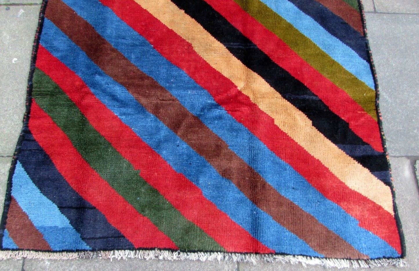 Handmade vintage Persian Gabbeh rug 1970s