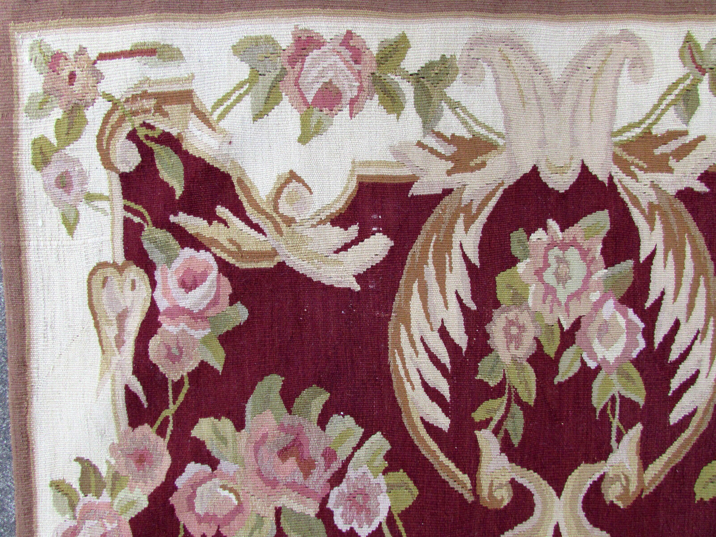 Exquisite textile art - Vintage Aubusson rug from the 1970s with unique craftsmanship.