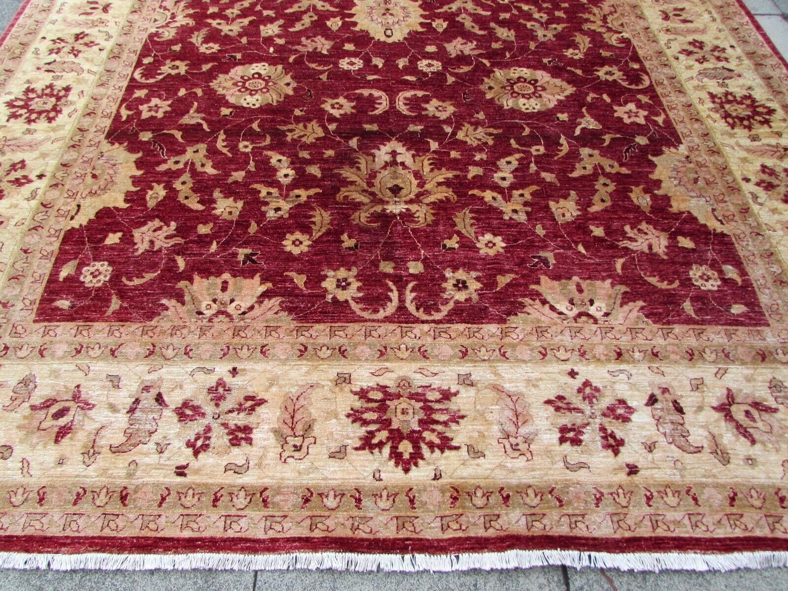 Close-up of the intricate Zigler pattern on the rug