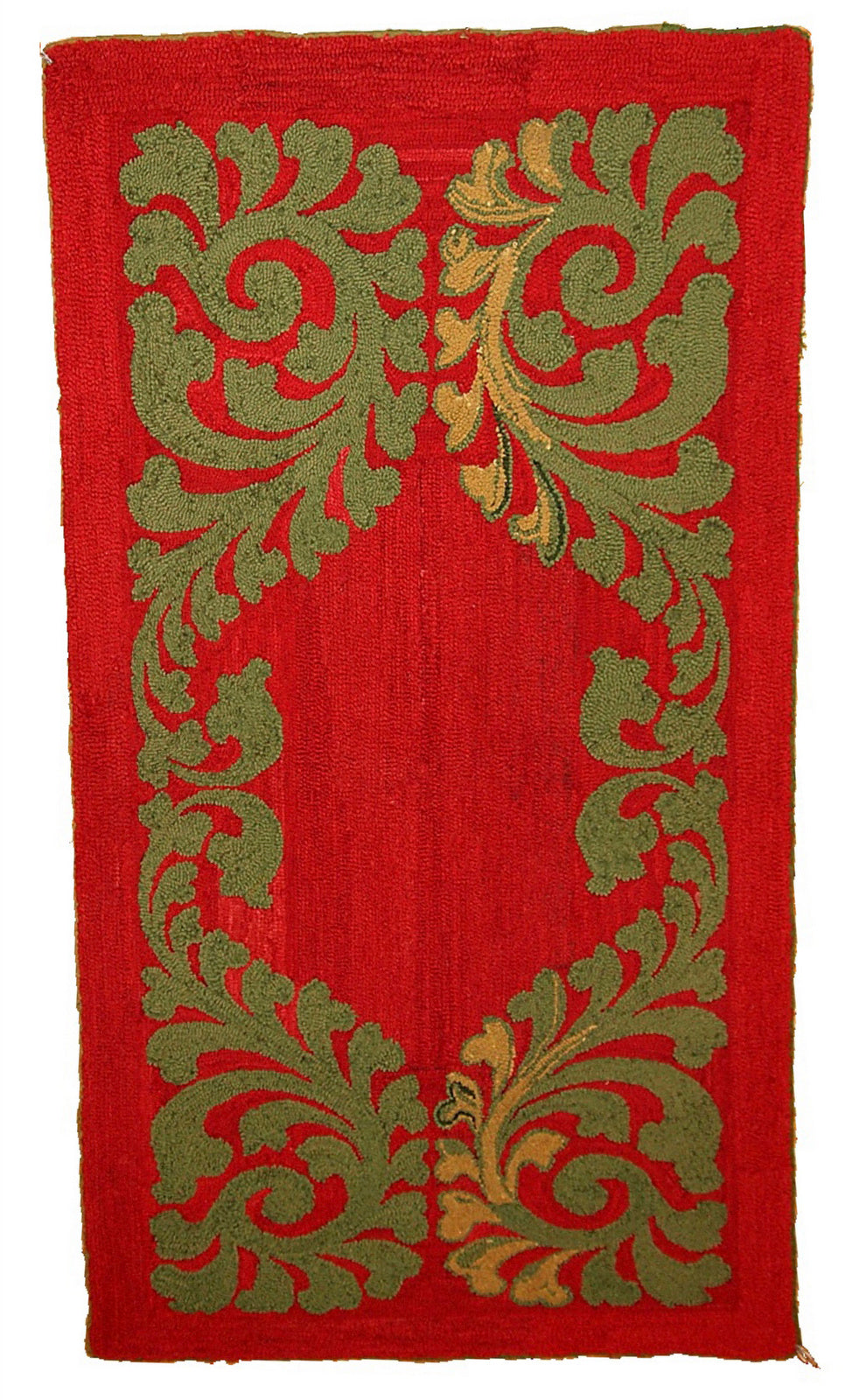 Handmade antique American Hooked rug 2.9' x 5' (88cm x 152cm) 1920s - 1B182 - One Royal Art