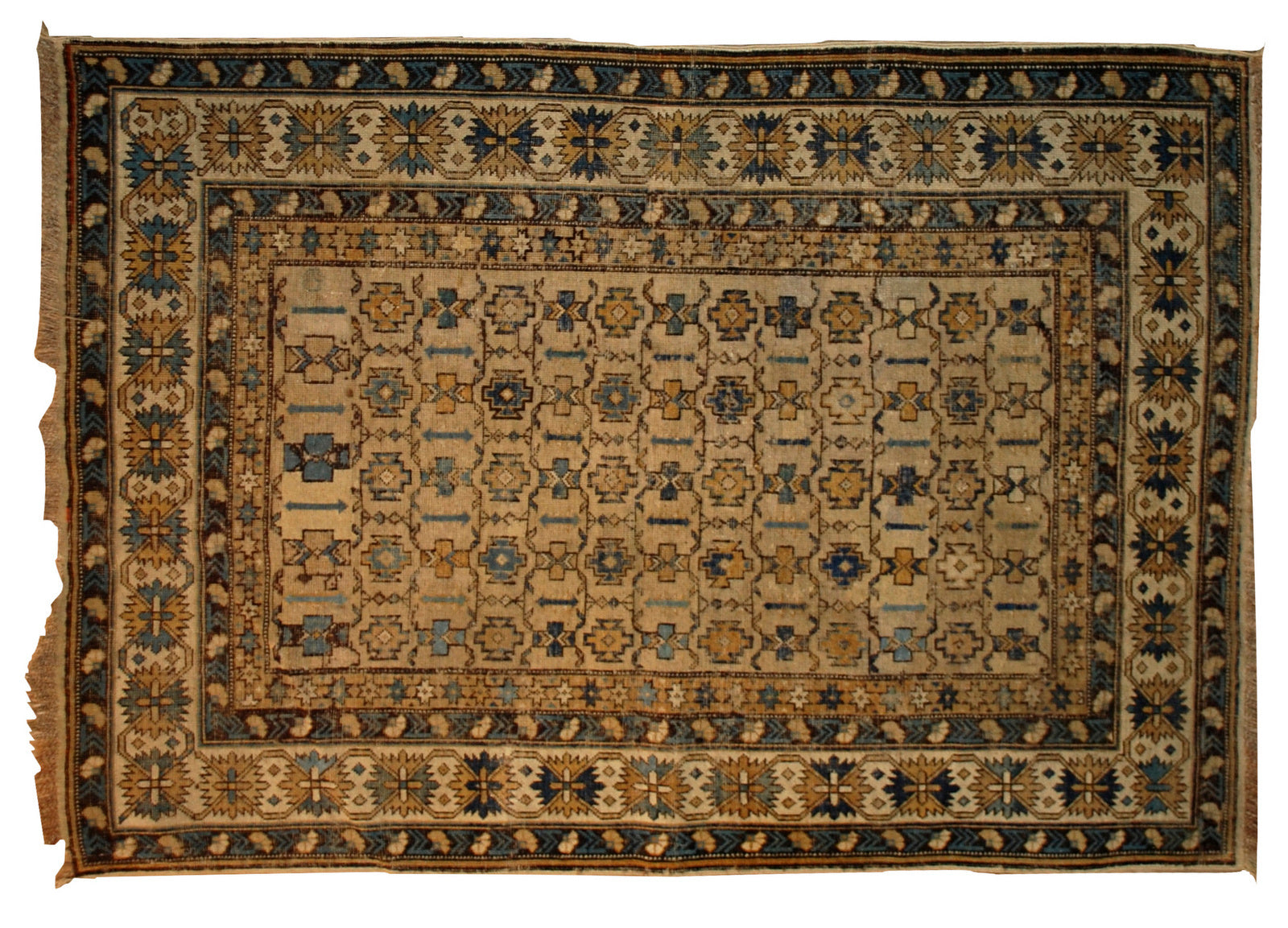Handmade antique Caucasian Shirvan rug 1890s