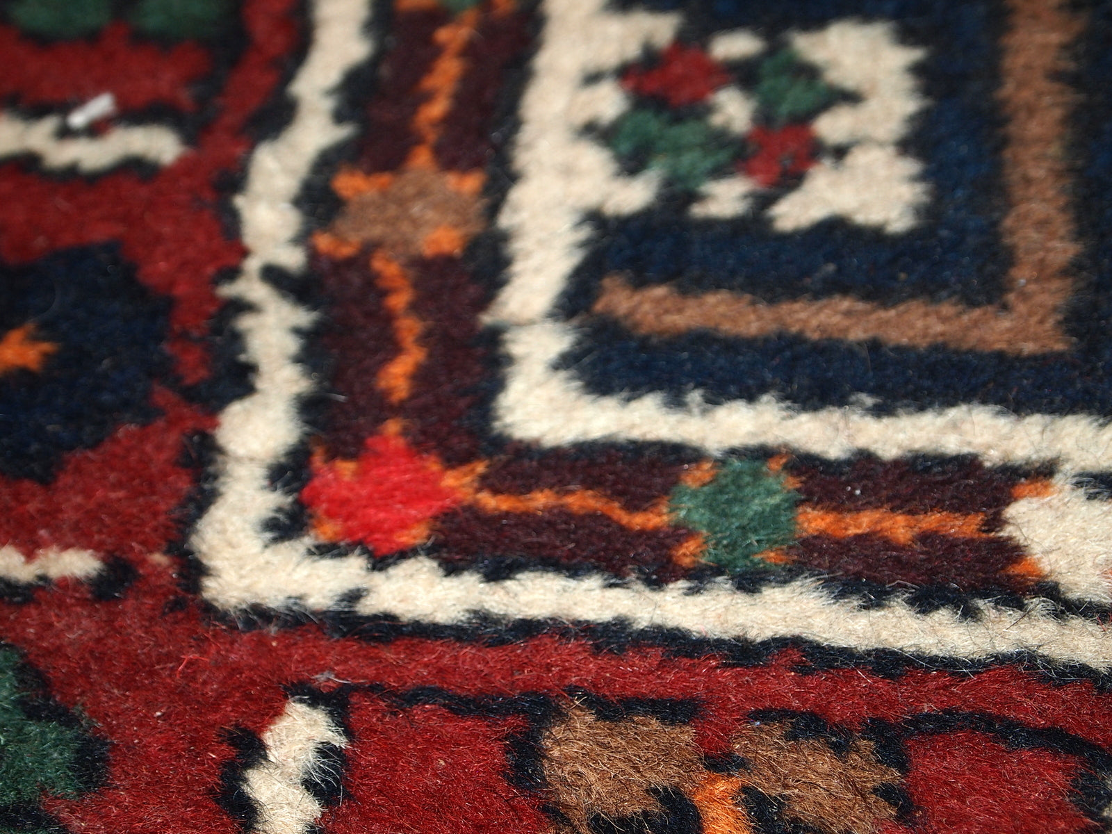 Handmade vintage Persian Hamadan rug 1970s