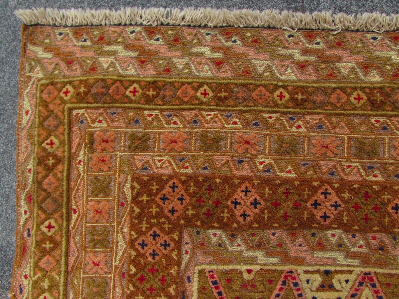 Close-up of vintage Afghan Sumak rug